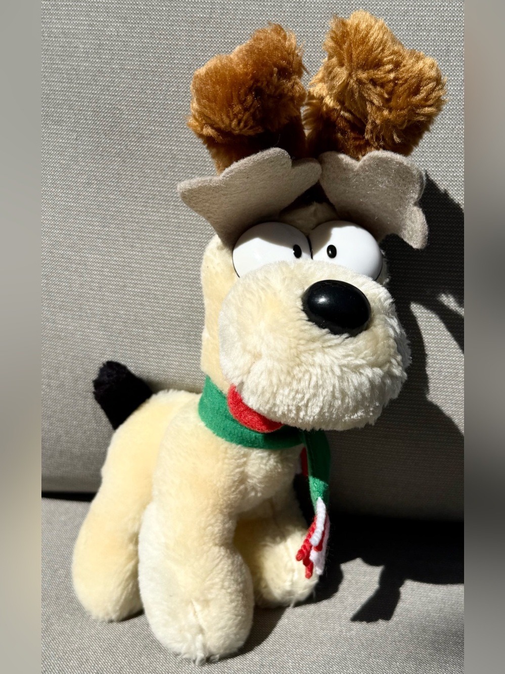 Vintage 1990 McDonald's Garfield Odie Christmas Reindeer Plush Dakin 9"
